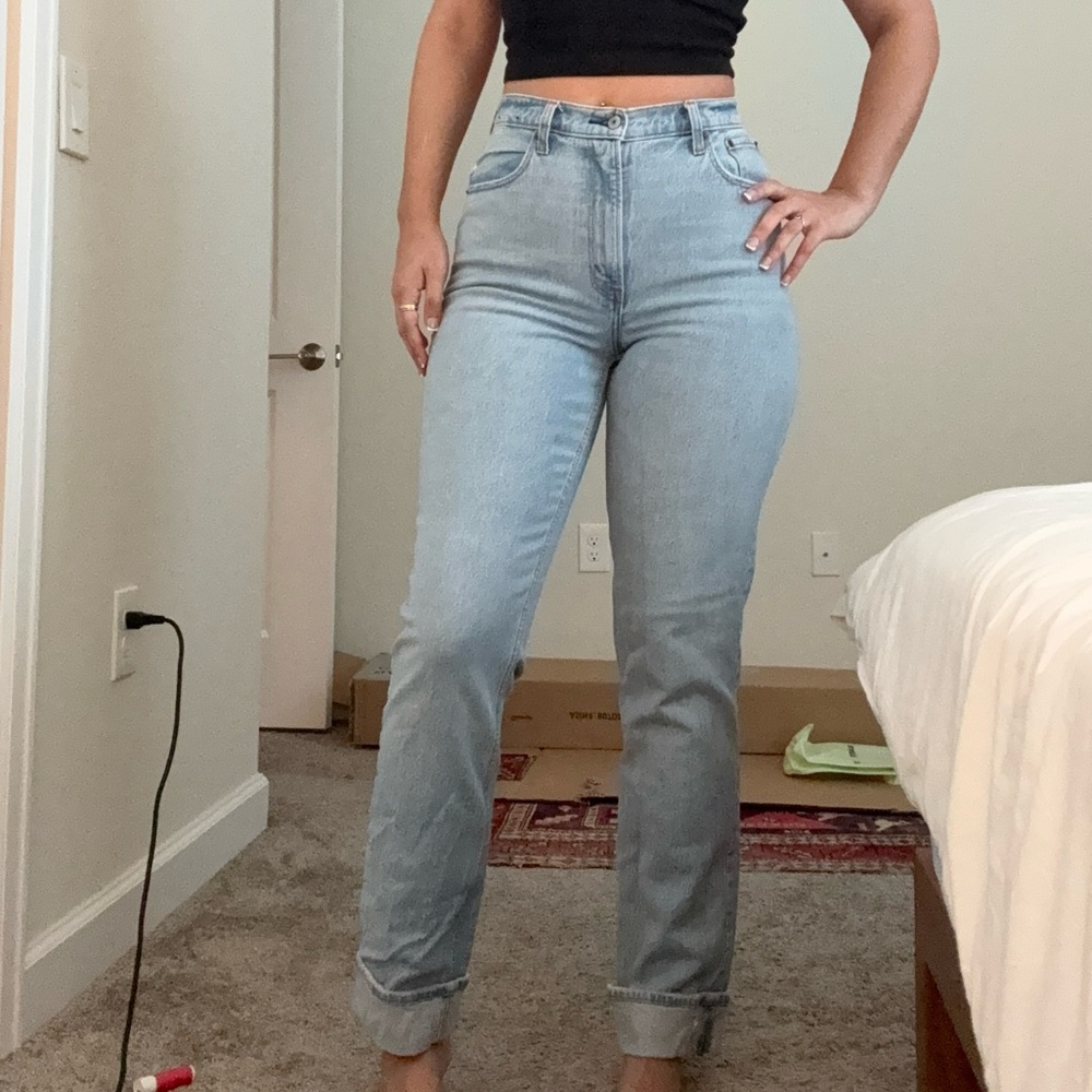 Abercrombie & Fitch 90S STRAIGHT ULTRA HIGH RISE CURVE LOVE Jeans 29 L cuffed
